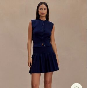 Meshki Knit Vest and Skirt